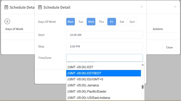 Workflow Details Schedule